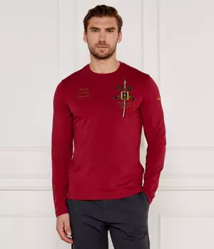 Лонгслив мужской Aeronautica Militare с нашивкой, бургундия