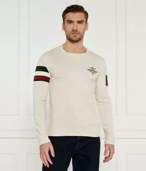 Лонгслив мужской Aeronautica Militare с вышивкой и логотипом бренда, экрю