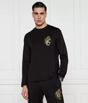 Лонгслив мужской Armani Exchange с золотым логотипом, черный