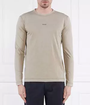 Лонгслив мужской Boss Orange хлопковый базовый, бежевый