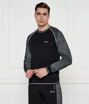 Лонгслив мужской Boss спортивный стиль, черно-серый