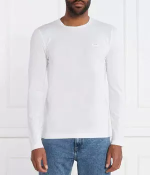 Лонгслив мужской Calvin Klein облегающего кроя однотонный, белый