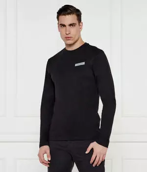 Лонгслив мужской Calvin Klein однотонный хлопковый, черный