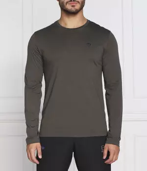 Лонгслив мужской Ea7 хлопковый, зеленый