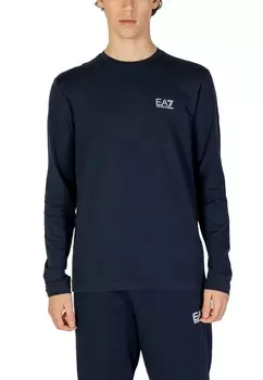 Лонгслив мужской EA7 однотонный, синий