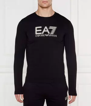 Лонгслив мужской Ea7 с логотипом, черный