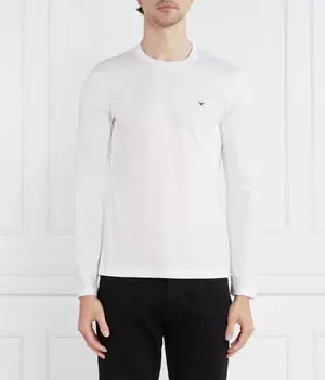 Лонгслив мужской Emporio Armani хлопковый однотонный, белый
