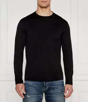 Лонгслив мужской Emporio Armani с круглым вырезом однотонный, черный