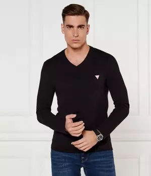 Лонгслив мужской Guess Jeans из органического хлопка, черный