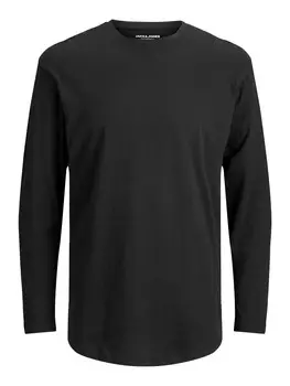 Лонгслив мужской Jack & Jones однотонный, черный