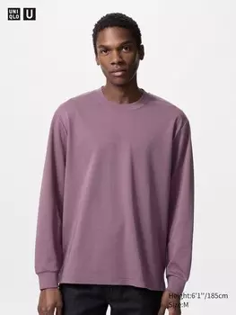 Лонгслив мужской свободного кроя Uniqlo, цвет 75 фиолетовый