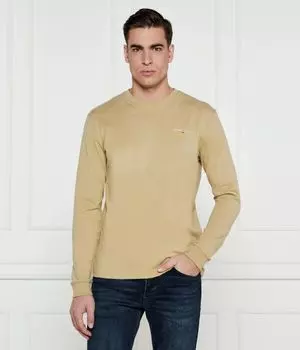 Лонгслив мужской Tommy Jeans хлопковый облегающего кроя, бежевый
