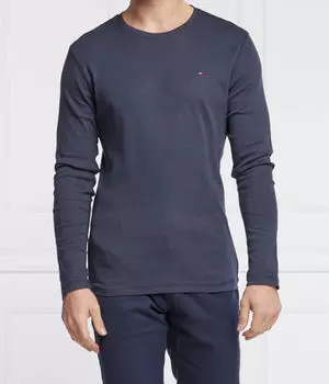Лонгслив мужской Tommy Jeans облегающий однотонный, серо-синий