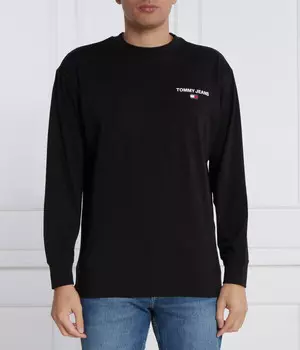 Лонгслив мужской Tommy Jeans с логотипом бренда, черный