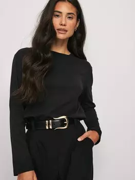 Лонгслив NA-KD Oversized Shirt, черный