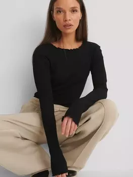 Лонгслив NA-KD Shirt, черный