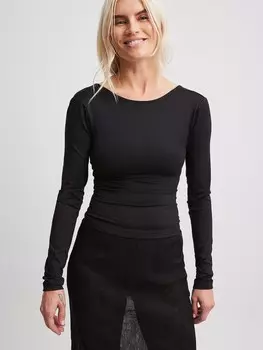 Лонгслив NA-KD Shirt, черный