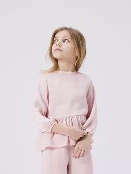 Лонгслив name it Langarmshirt Knopfverschluss Rundhals bequem, фиолетовый