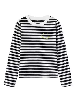 Лонгслив name it Lopine, цвет dunkelblau/wei