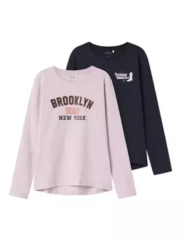 Лонгслив NAME IT Shirt NKFVIX, цвет cobalt blue/pink