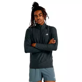 Лонгслив New Balance Space Dye half zip, черный
