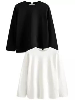 Лонгслив Next Shirt, черный/белый