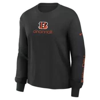 Лонгслив Nike Cincinnati Bengals Boxy, черный