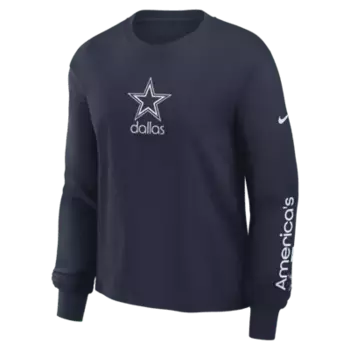 Лонгслив Nike Dallas Cowboys Boxy, темно-синий