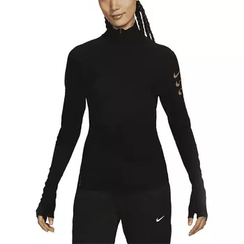 Лонгслив Nike Half-zipper Casual Stand-up Collar, черный
