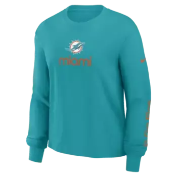 Лонгслив Nike Miami Dolphins Boxy, цвет Aqua
