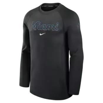 Лонгслив Nike Miami Marlins Authentic Collection Game Time, черный