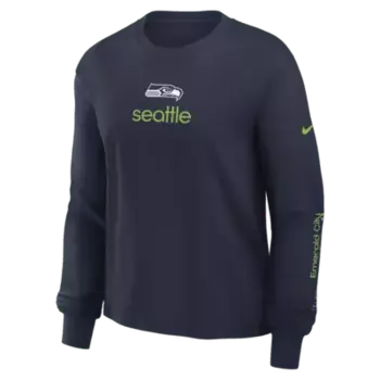Лонгслив Nike Seattle Seahawks Boxy, темно-синий
