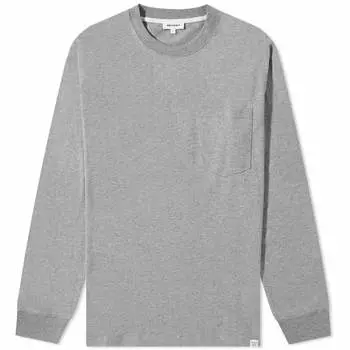 Лонгслив Norse Projects Long Sleeve Johannes Standard Pocket, светло-серый