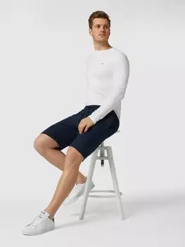 Лонгслив облегающего кроя с ребристой структурой Tommy Jeans, белый