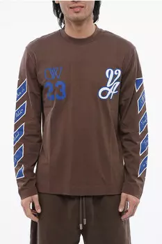 Лонгслив Off-White Rain Drum, коричневый