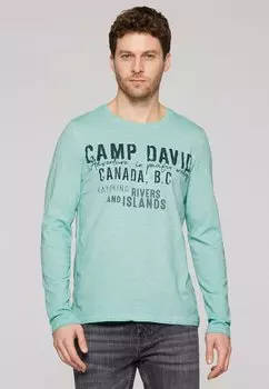 Лонгслив OIL DYED MIT ARTWORK Camp David, зеленый