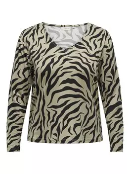 Лонгслив ONLY Carmakoma Shirt, бежевый