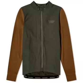 Лонгслив Pas Normal Studios Mechanism Thermal Long Sleeve Jersey, цвет Dark Olive & Army Brown