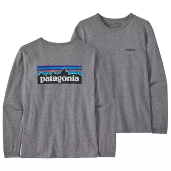 Лонгслив Patagonia L/S P-6 Logo Responsibili-Tee, цвет Gravel Heather