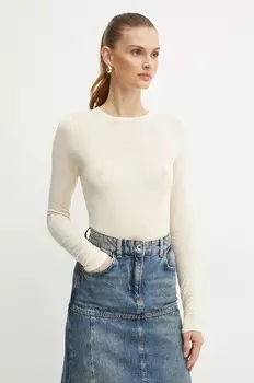 Лонгслив Patrizia Pepe с добавлением кашемира, бежевый