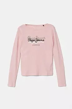 Лонгслив Pepe Longsleeve для мальчиков из хлопка TIANNE Pepe Jeans, розовый