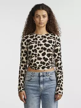 Лонгслив Pieces, цвет beige/braun