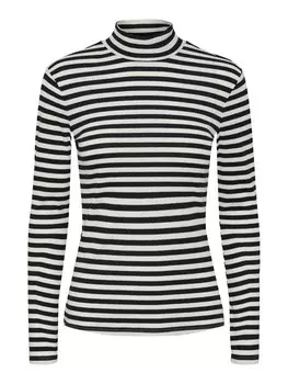 Лонгслив Pieces RUKA, черный/белый