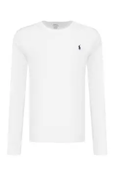 Лонгслив POLO RALPH LAUREN custom slim fit, белый