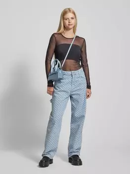 Лонгслив полупрозрачного дизайна, модель «JUDITH» Noisy May, черный