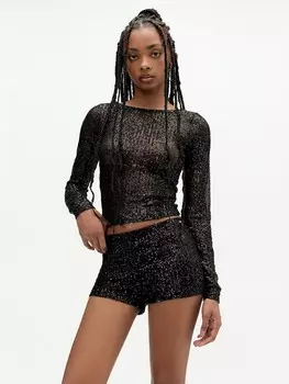 Лонгслив Pull&Bear Shirt, черный