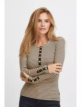 Лонгслив PULZ Jeans, бежевый