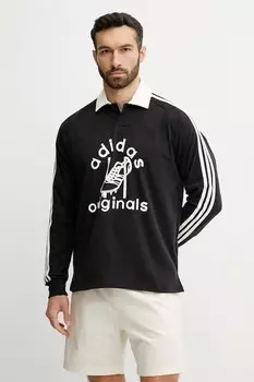 Лонгслив RUGBY Adidas Originals, черный