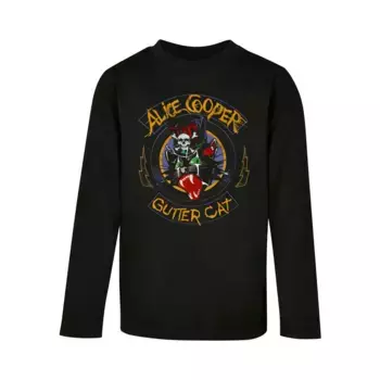 Лонгслив с длинным рукавом «Merchcode для мужчин и детей Alice Cooper - Gutter Cat с длинным рукавом», черный