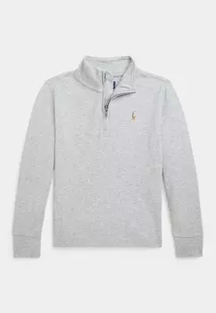 Лонгслив с длинными рукавами COTTON INTERLOCK QUARTER-ZIP PULLOVER Polo Ralph Lauren, серый